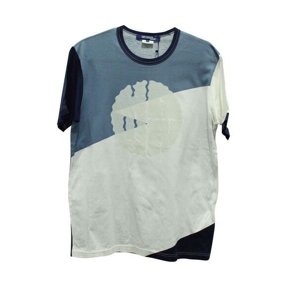 Junya Watanabe Man Graphic Printed Shirt in Blue Cotton